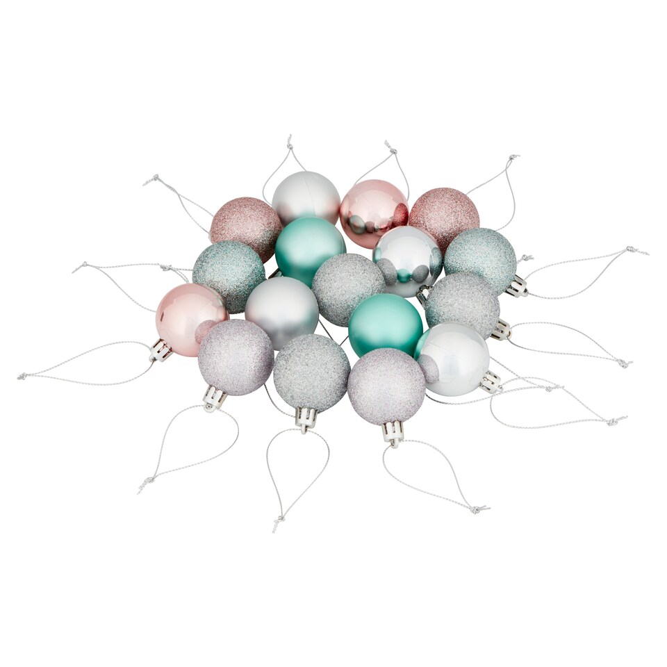 Tesco 17 Pack Gg Tree Shape Bauble Selection