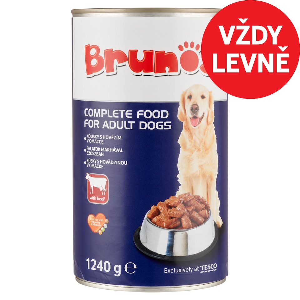 Brunos Complete Food for Adult Dogs with Beef 1240g