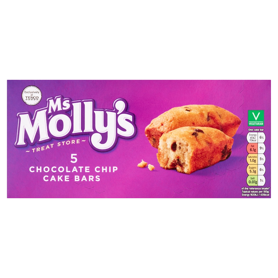 Ms Molly's 5 Chocolate Chip Cake Bars