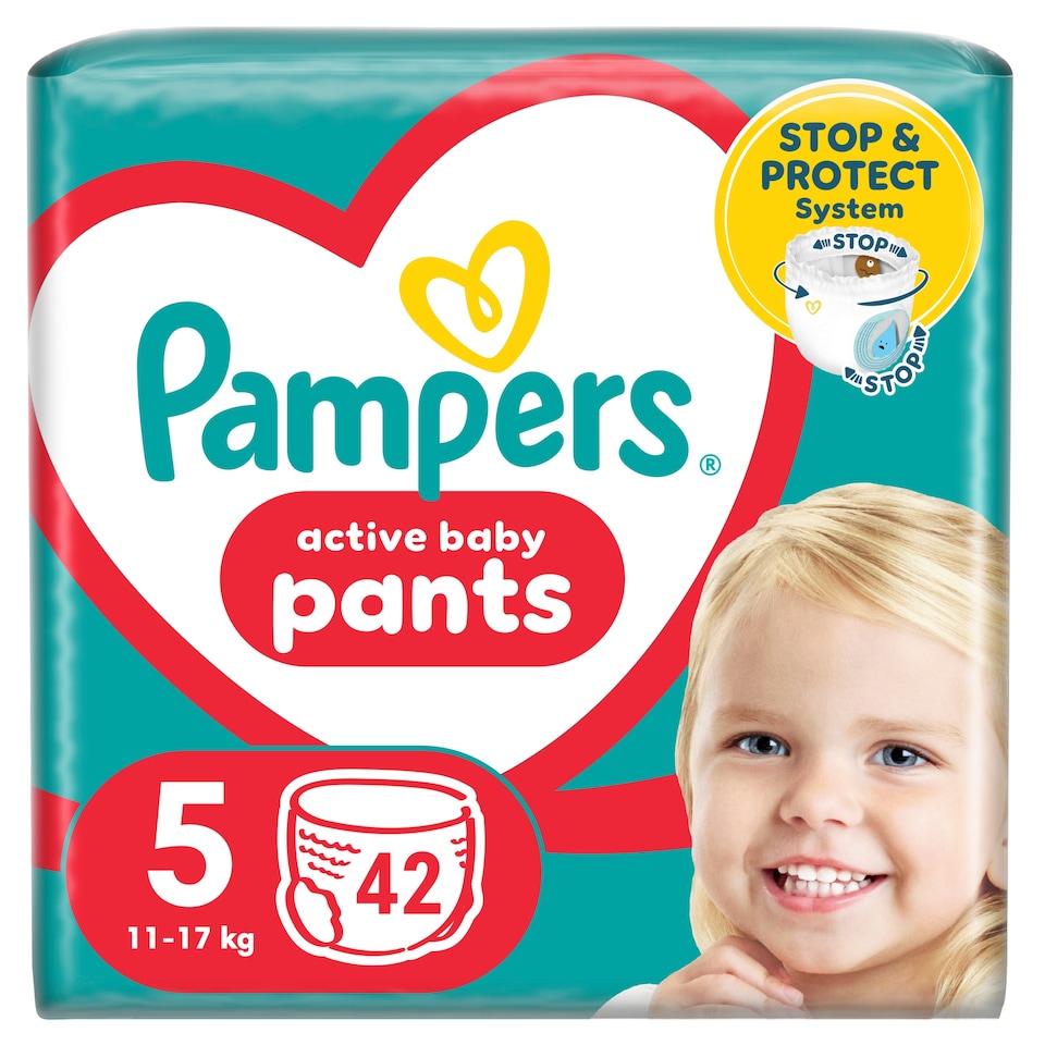 image 1 of Pampers Active Baby Pants Size 5, 42 Nappies, 11kg-17kg