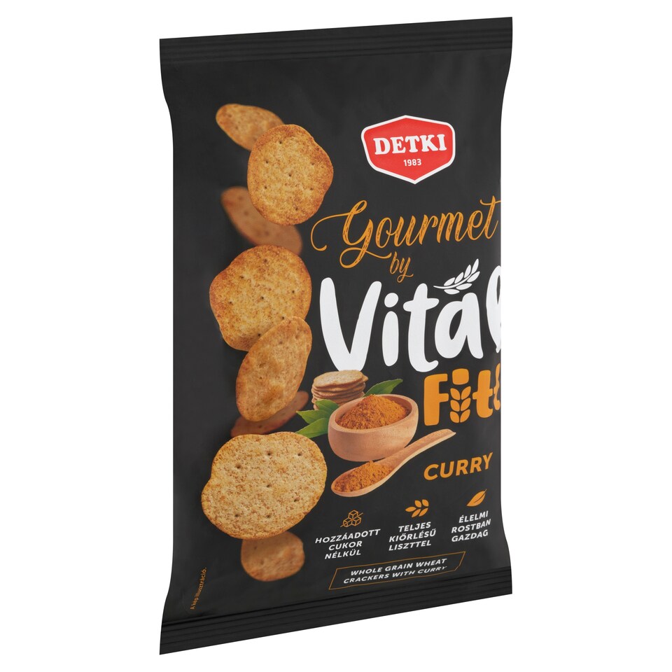 Detki Gourmet by Vital Fitt Whole Grain Wheat Crackers with Curry 100 g