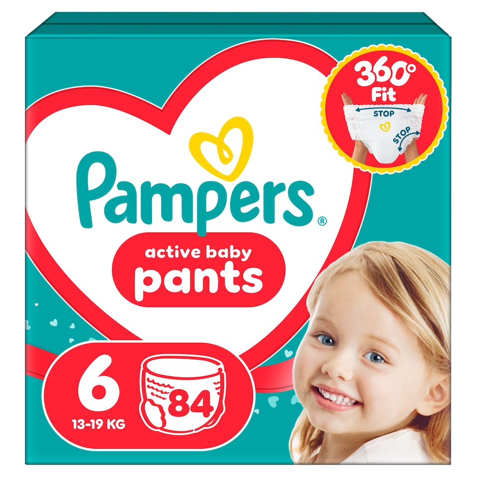 obrázok 1 z Pampers Active Baby Plienkové Nohavičky Veľkosť 6, 84 Plienok, 13kg-19kg
