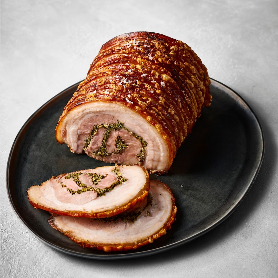 46. Tesco Finest Crackling Porchetta Pork Joint 2.1-2.4kg (Serves 8)