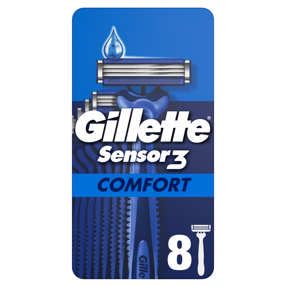 image 1 of Gillette Sensor 3 Disposable Men's Razors 8 Pack