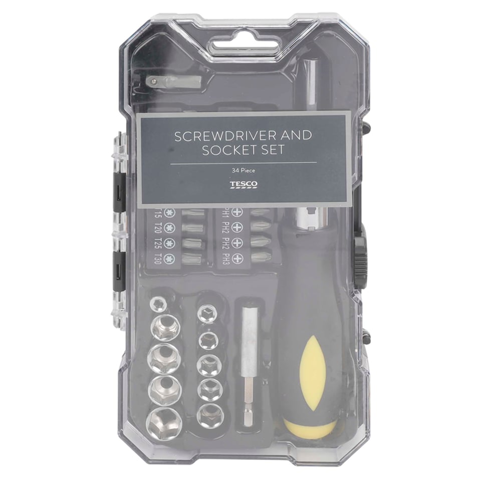 Tesco 34 Pc Ratchet Screwdriver Set