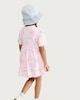 image 3 of F&F Girls Pure Cotton Heart Print Short Sleeved Dress in Multi Pink