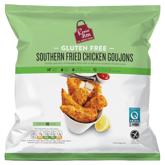 Rosie And Jim Gluten Free Southern Fried Chicken Goujons 400G Tesco