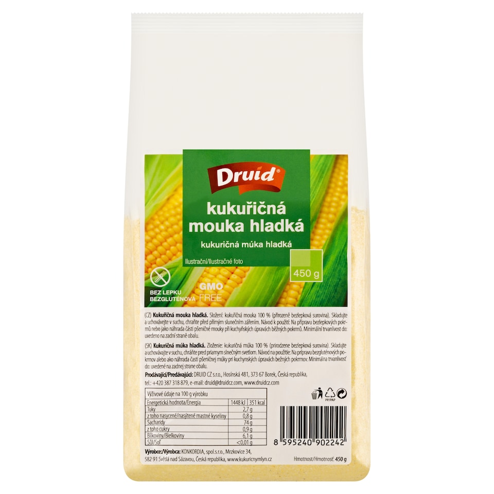 Obrázek 1 pro produkt Druid Kukuřičná mouka hladká 450g