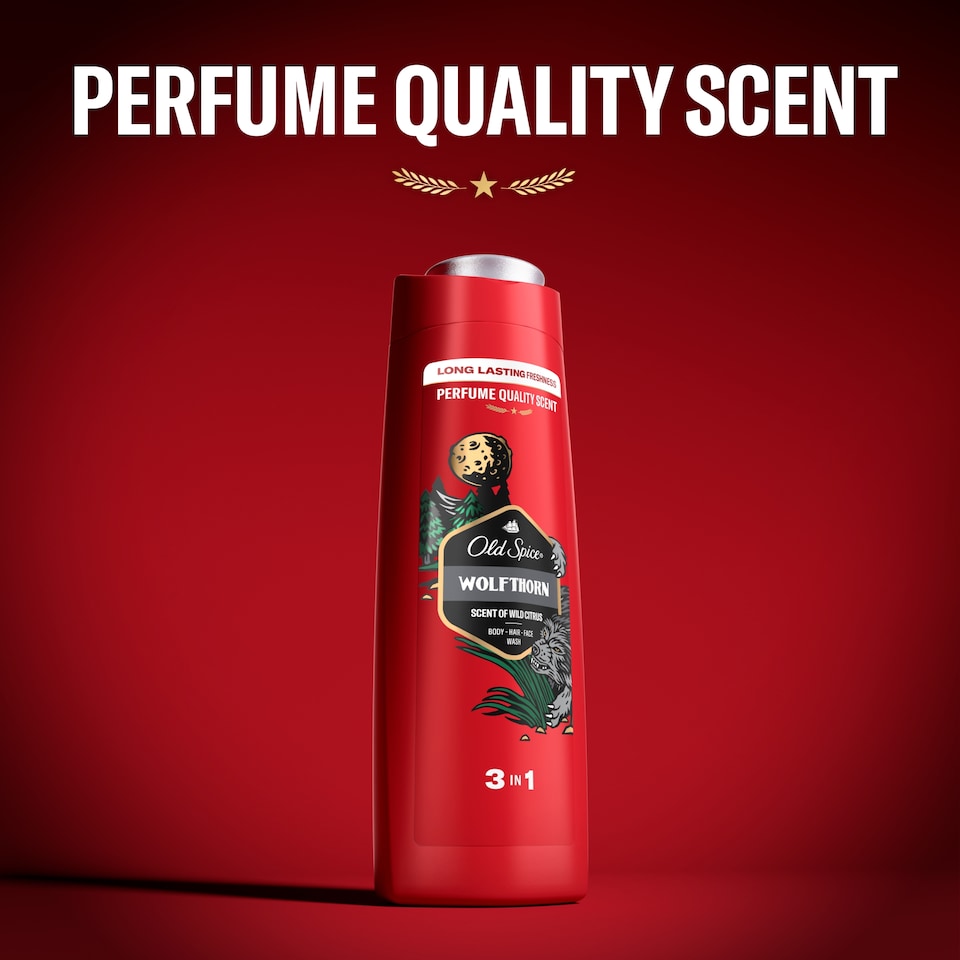 image 1 of Old Spice Wolfthorn Men’s Shower Gel & Shampoo 400ml Multi-Use 3-in-1 Hair-Face-Body Wash