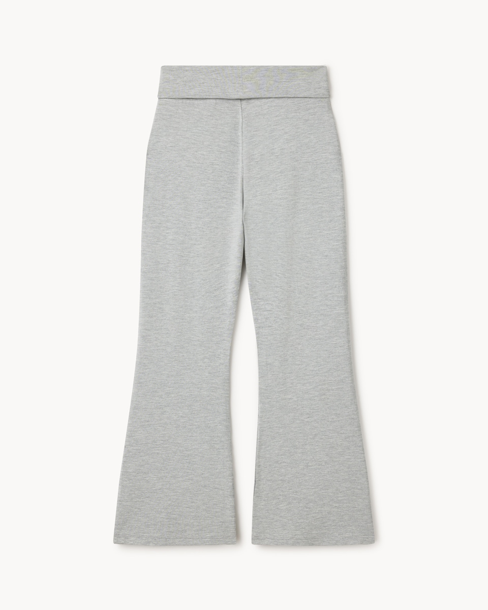 image 1 of F&F Girls Fold-Over Wide Leg Leggings in Grey