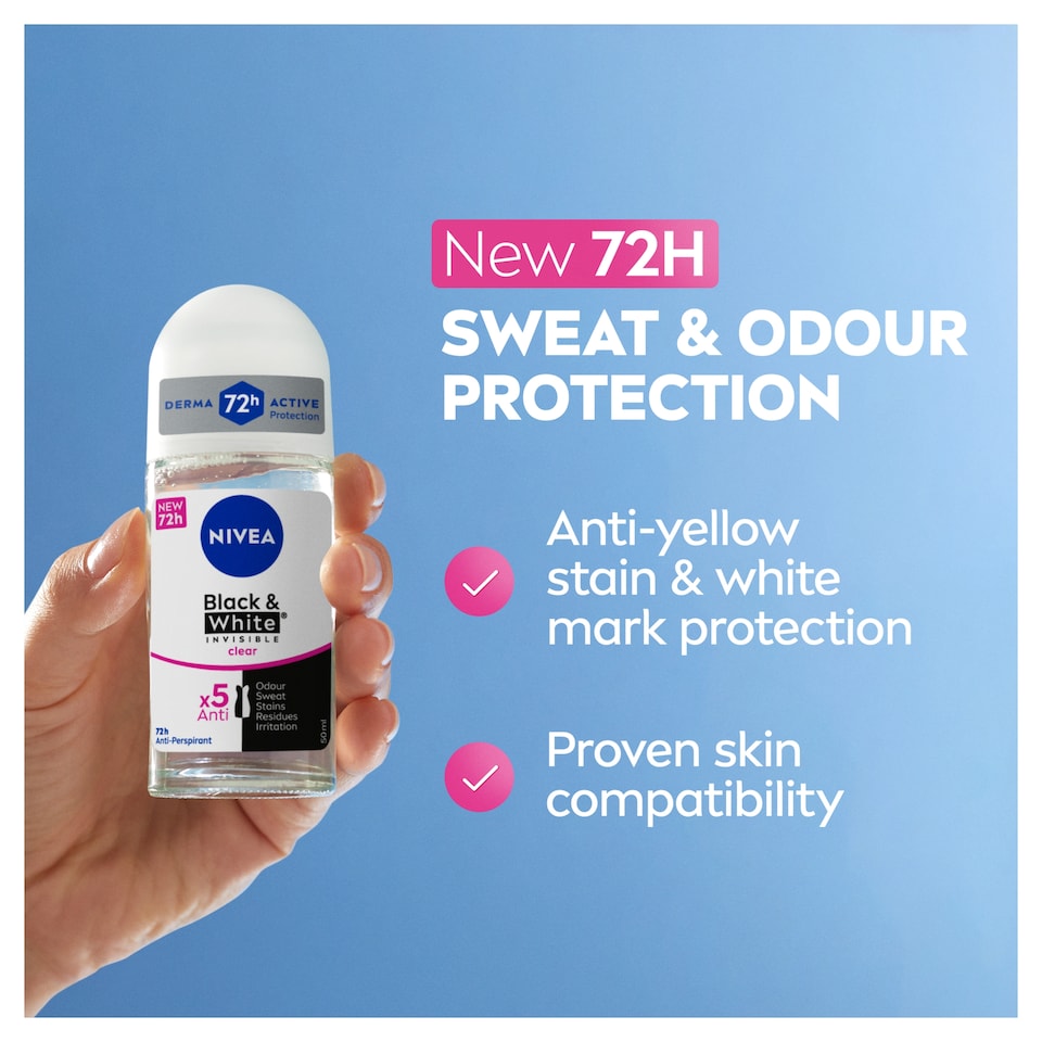 image 1 of NIVEA Black & White Original Anti-Perspirant Deodorant Roll-On 50ml