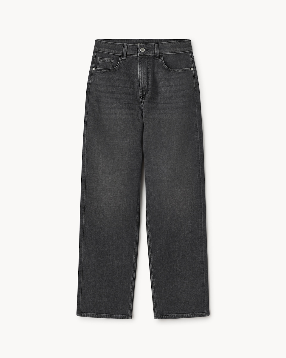 image 1 of F&F High Rise Straight Leg Jeans in Grey
