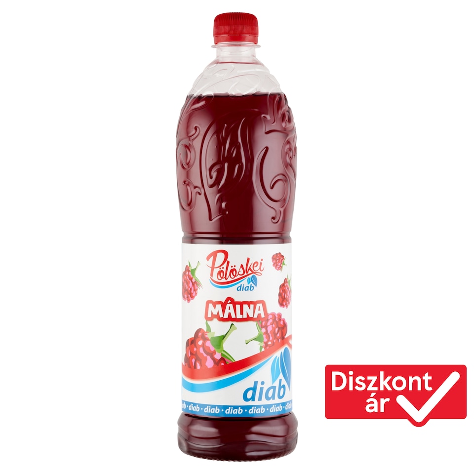 Pölöskei Diab málna ízű szörp édesítőszerekkel 1 l