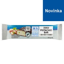 Tesco Proteínová tyčinka s pistáciovými orieškami v horkej čokoláde 60 g