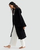 image 2 of F&F Fleece Hooded Dressing Gown in Black