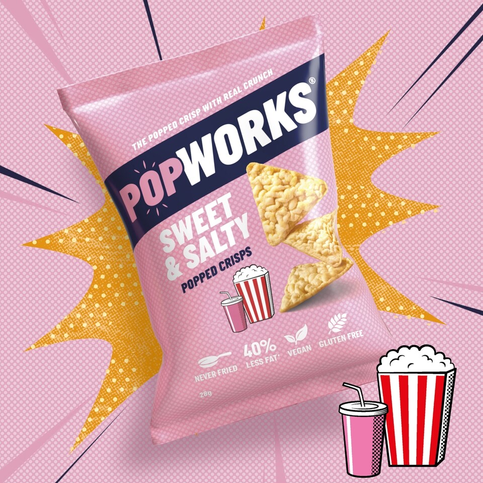 image 1 of Popworks Sweet & Salty Grab Bag Popped Crisps 28g