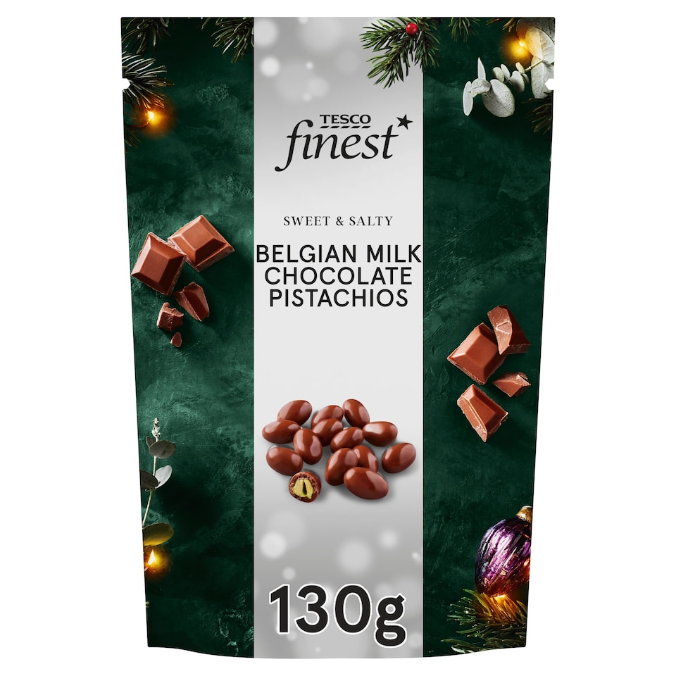 Tesco Finest Belgium Milk Chocolate Pistachios 130g