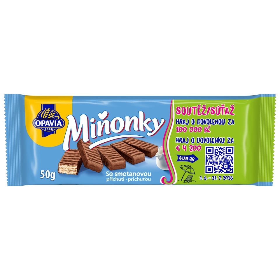 Opavia Miňonky Smetanové oplatky 50g