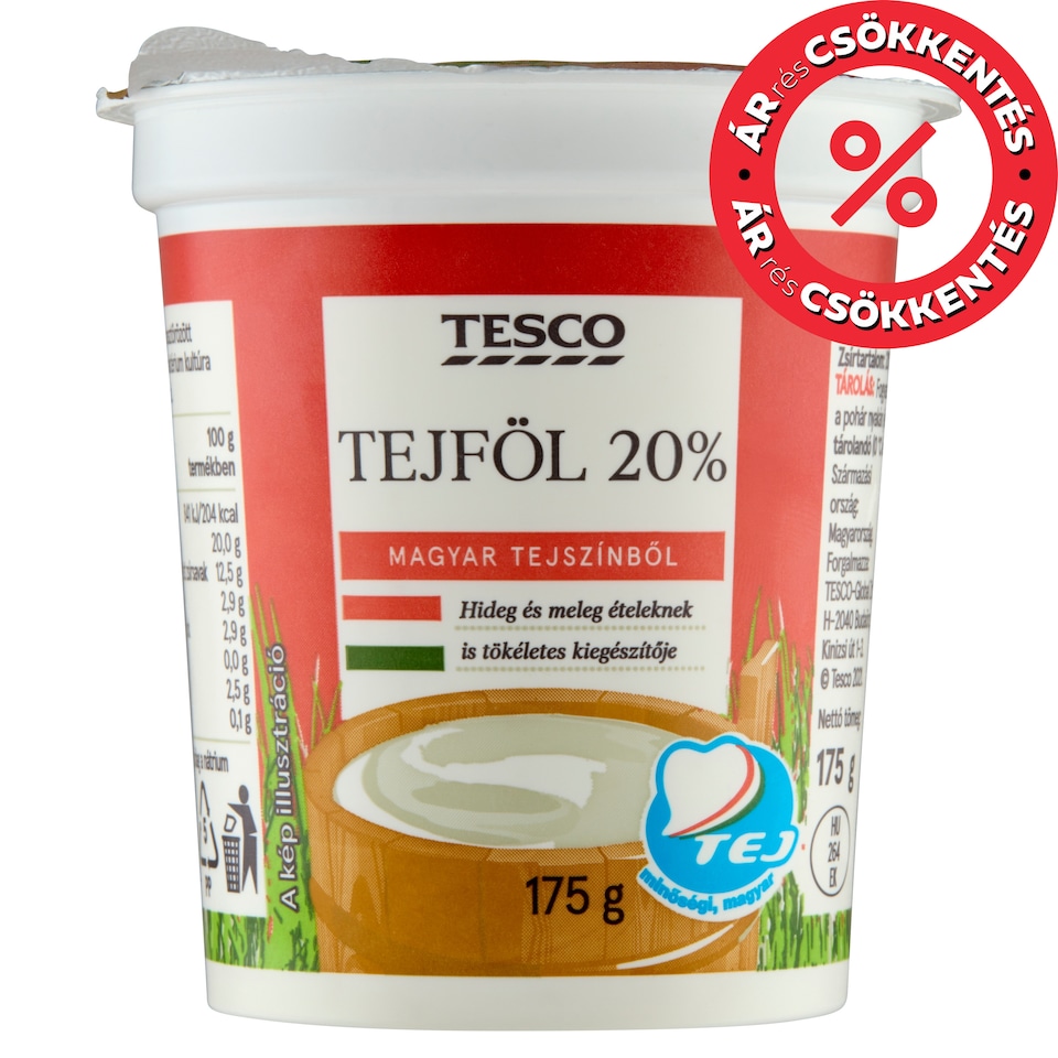 Tesco tejföl 20% 175 g