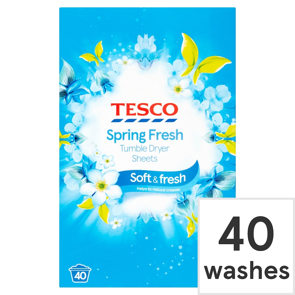 Tesco Spring Fresh Tumble Dryer Sheets 40S