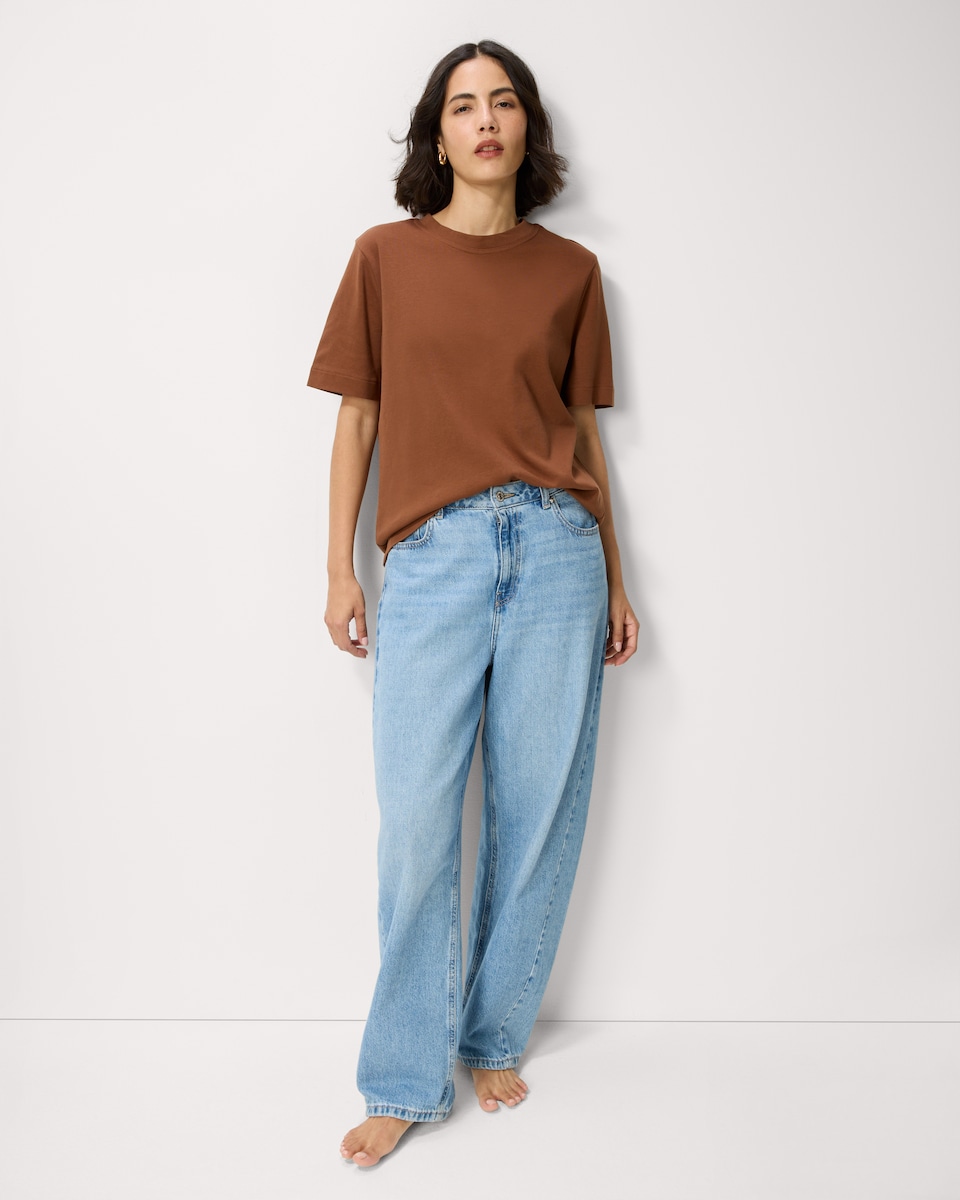 image 1 of F&F 2-Pack Pure Cotton Oversized Fit T-Shirts in Multi Brown