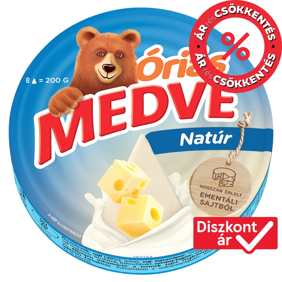 Medve Óriás Unflavoured Fat Processed Cheese Spread 8 x 25 g (200 g)