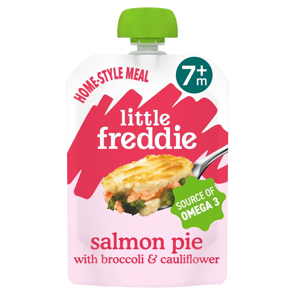 Little Freddie Organic Salmon Pie with Broccoli & Cauliflower meal pouch 7m+ 120g