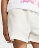 image 2 of F&F Girls Pure Cotton Embroidered Denim Shorts in Cream