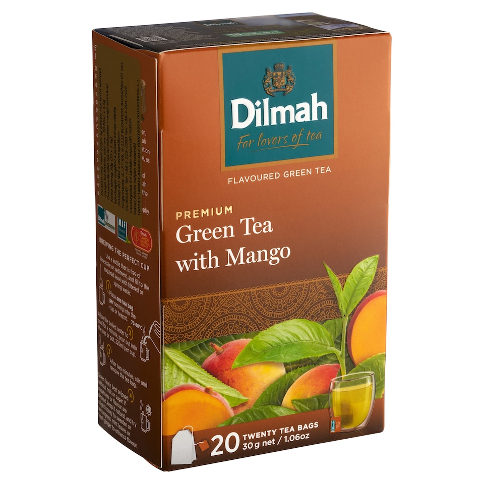 Dilmah Green Tea with Mango Flavour 20 Tea Bags 30 g