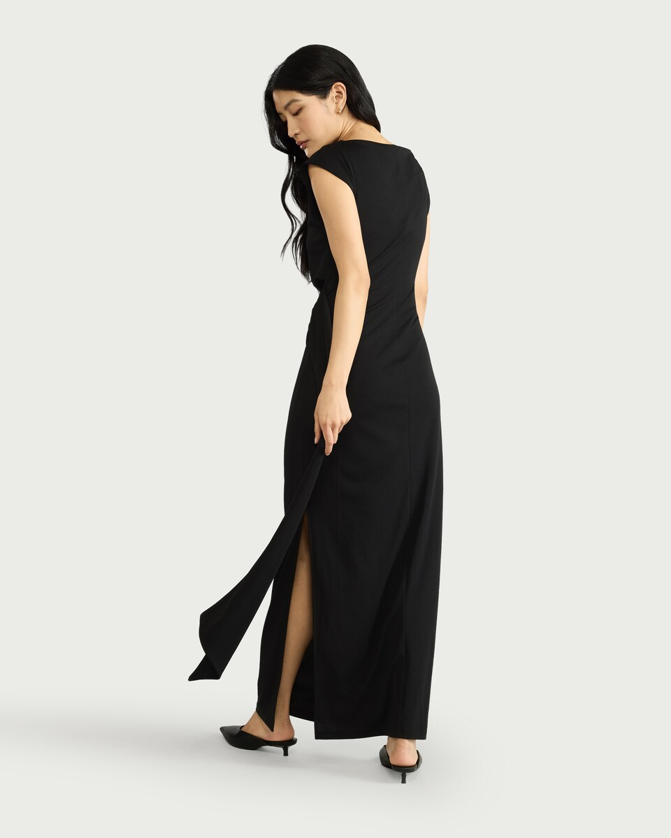 image 1 of F&F Ruched Maxi Dress in Black