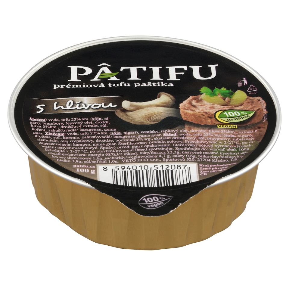 Obrázek 1 pro produkt Pâtifu Prémiová tofu paštika s hlívou 100g