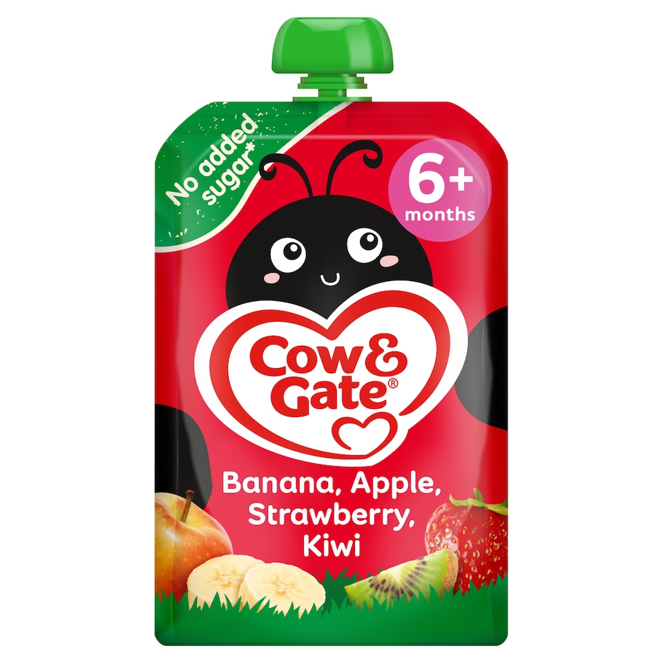 image 1 of Cow & Gate Pouches Banana Apple Strawberry Kiwi 100g