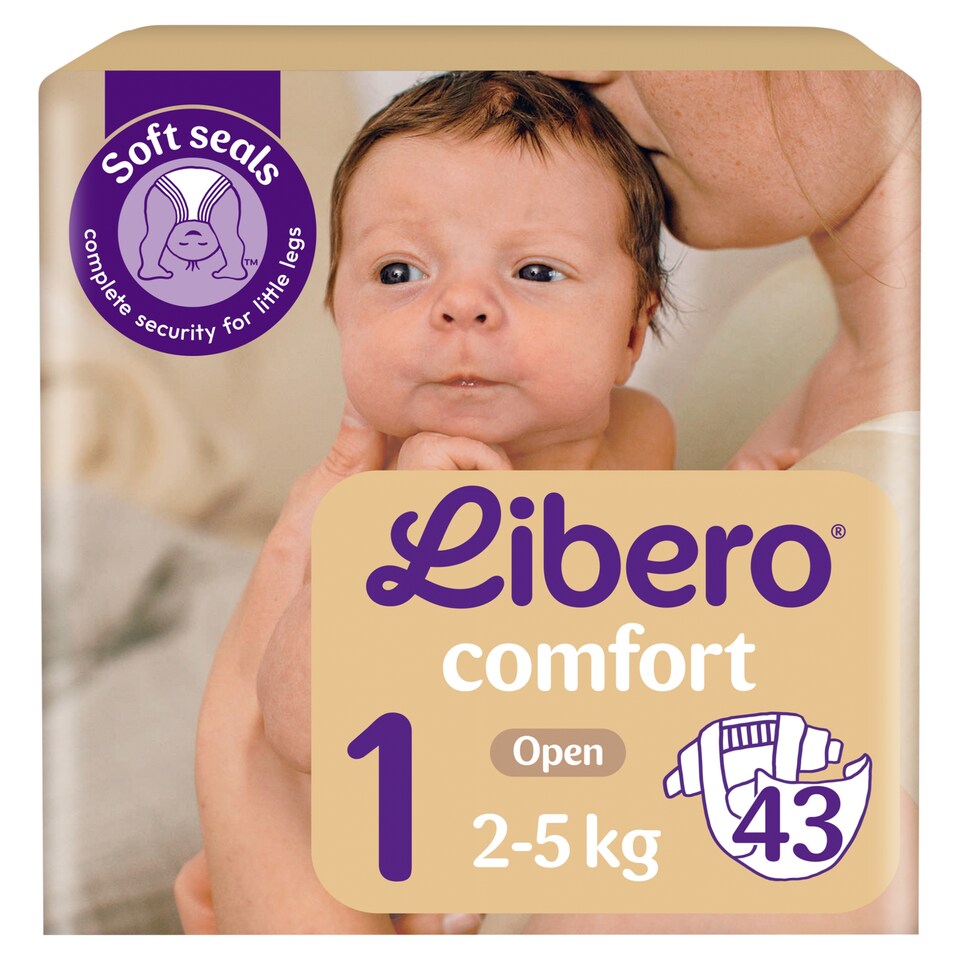 image 1 of Libero Comfort Diapers, Size: 1, 2-5 kg, 43 pcs