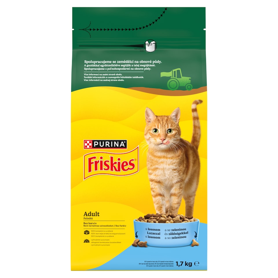Purina Friskies Dry Cat Food with Salmon and Added Vegetables, 1,7 kg