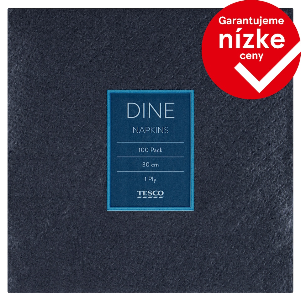 Tesco Dine Black Napkins 1 Ply 30 cm x 30 cm 100 pcs