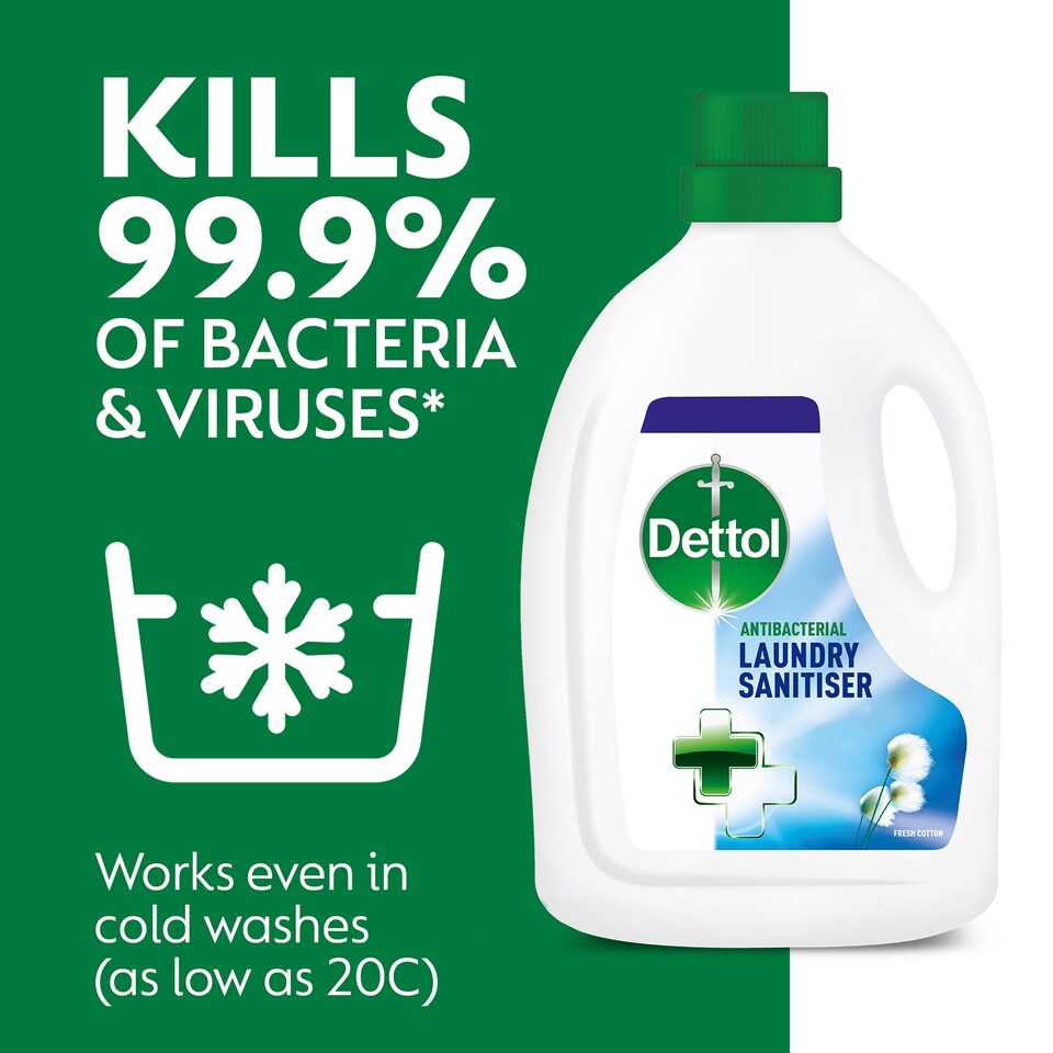 image 1 of Dettol Antibacterial Laundry Cleanser Liquid Fresh Cotton 1.5L
