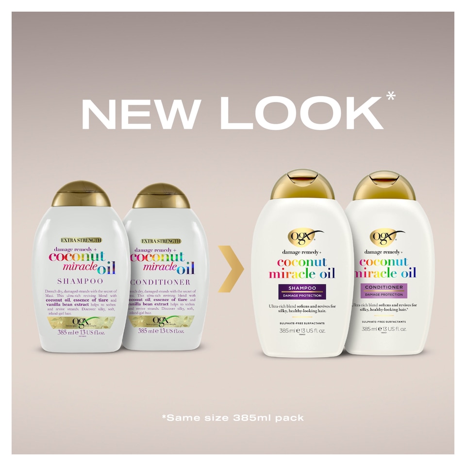 image 1 of OGX Coconut Miracle Oil Conditioner for Damaged Hair 385ml