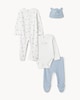 image 1 of F&F Baby 4-Piece Cotton Rich Forest Set in White