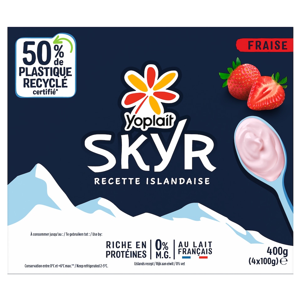 Yoplait SKYR Strawberry Yogurt 4x100g