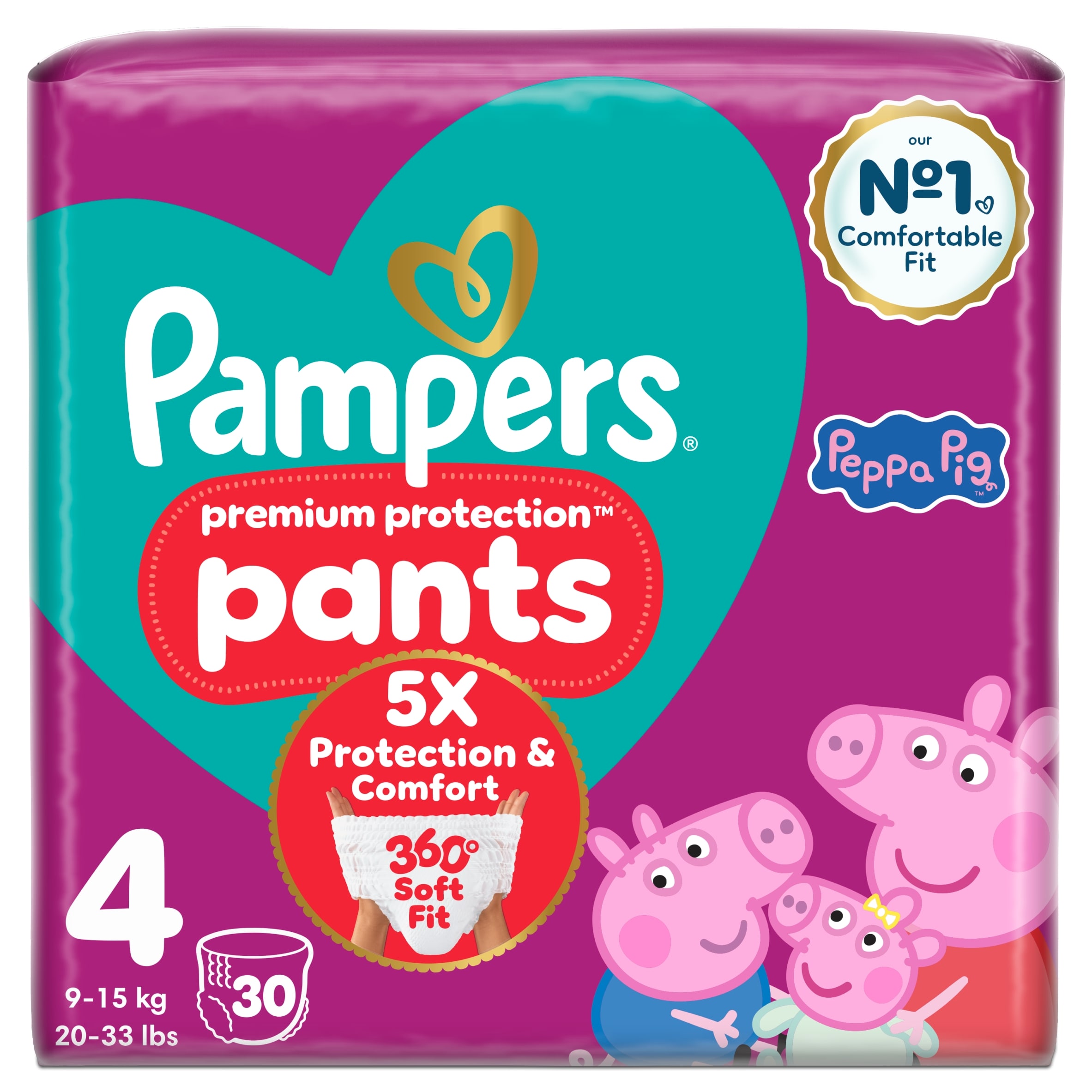 Pampers Premium Protection Nappy Pants Size 4 30 Pack