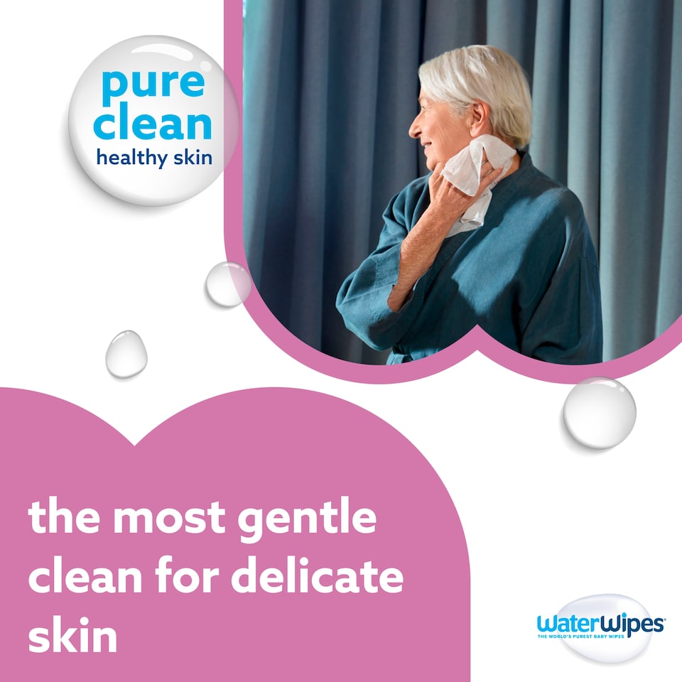 image 1 of WaterWipes Adult Care Sensitive Wipes 30 wipes