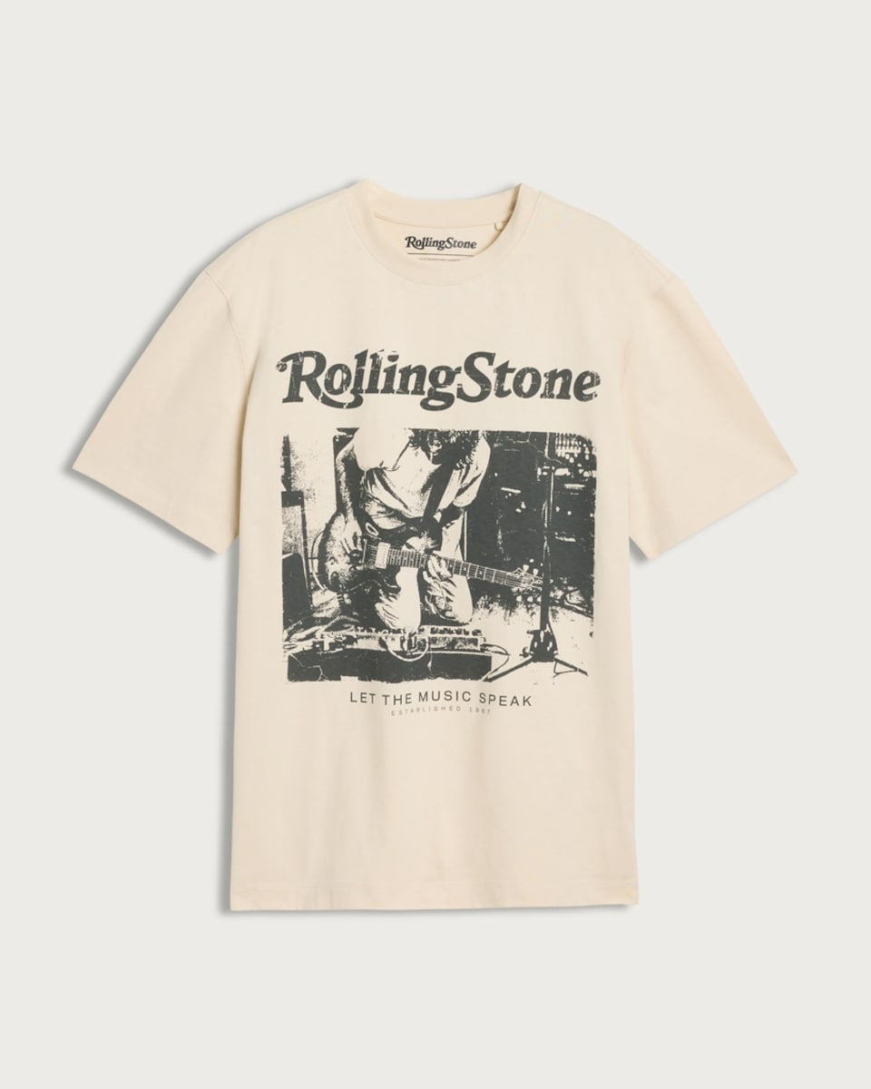 image 1 of Rolling Stone Pure Cotton T-Shirt in Stone