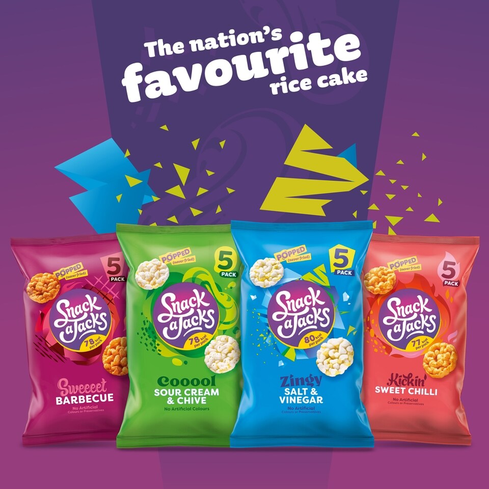 image 1 of Snack a Jacks Salt & Vinegar Rice Cakes Multipack Snacks 5x19g