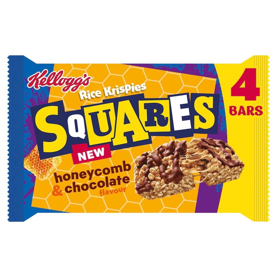 image 1 of Kellogg's Rice Krispies Squares Chocolate & Honeycomb  4 x 33g