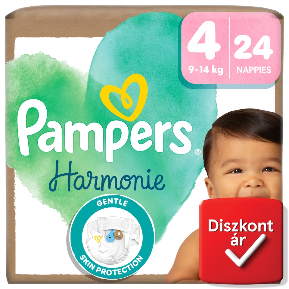 Pampers Harmonie Pelenka, Méret: 4, 24 Pelenka, 9kg-14kg  1. kép