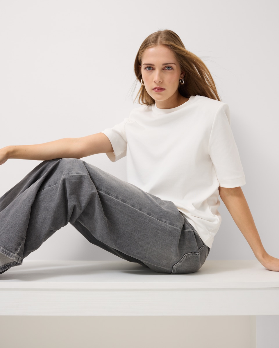 image 1 of F&F High Rise Wide Leg Jeans in Grey