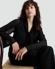 image 1 of F&F Tie Neck Long Sleeved Blouse in Black