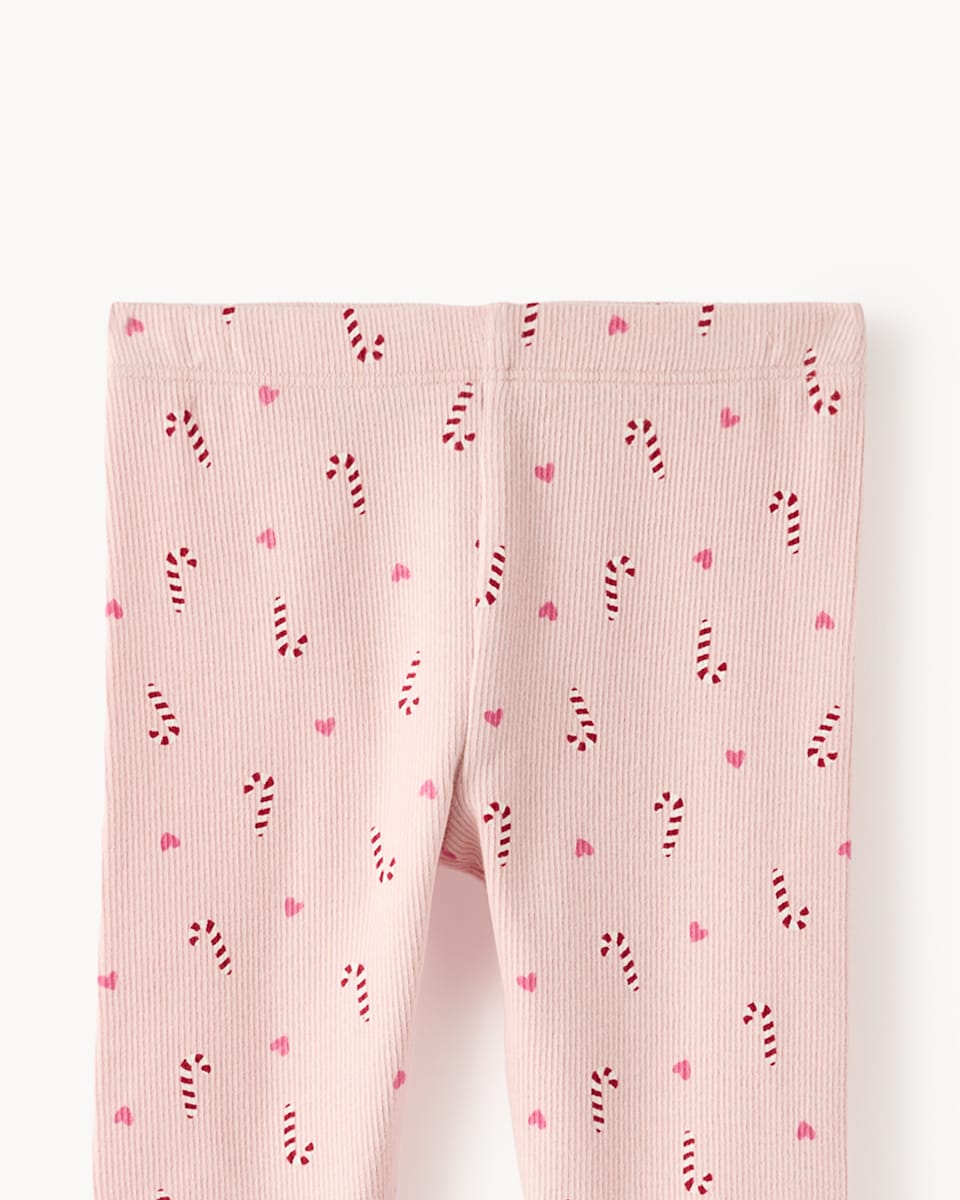 image 1 of Christmas Baby Cotton Rich Sweatshirt and Leggings Set in Pink