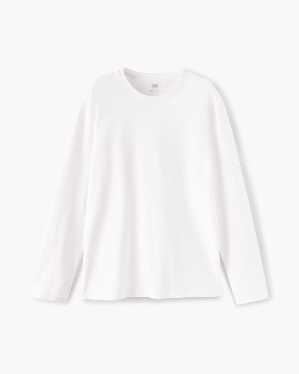 image 1 of F&F Pure Cotton Long Sleeved Top in White