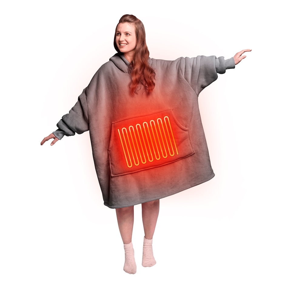 image 1 of Silentnight Snugsie Charcoal Heated Oversized Hoodie